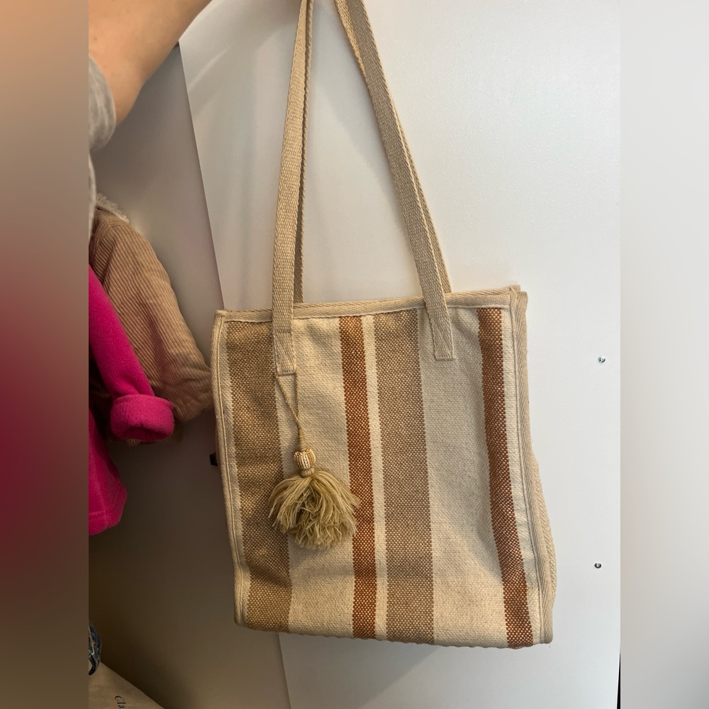 Boho canvas shoulder bag